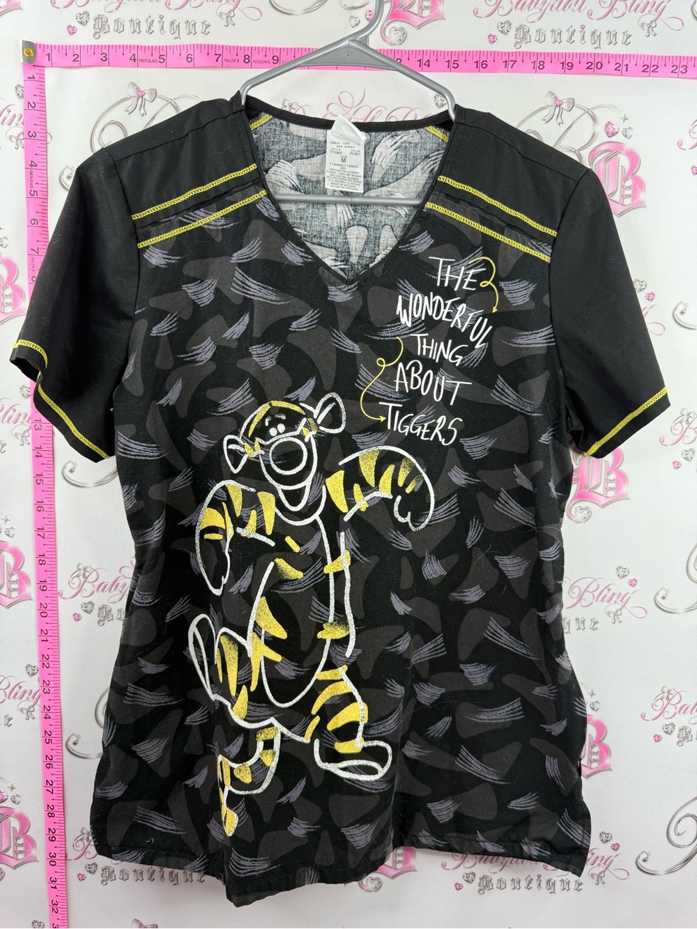 Disney scrubs top Black & Yellow Tigger Short Sleeve Tee